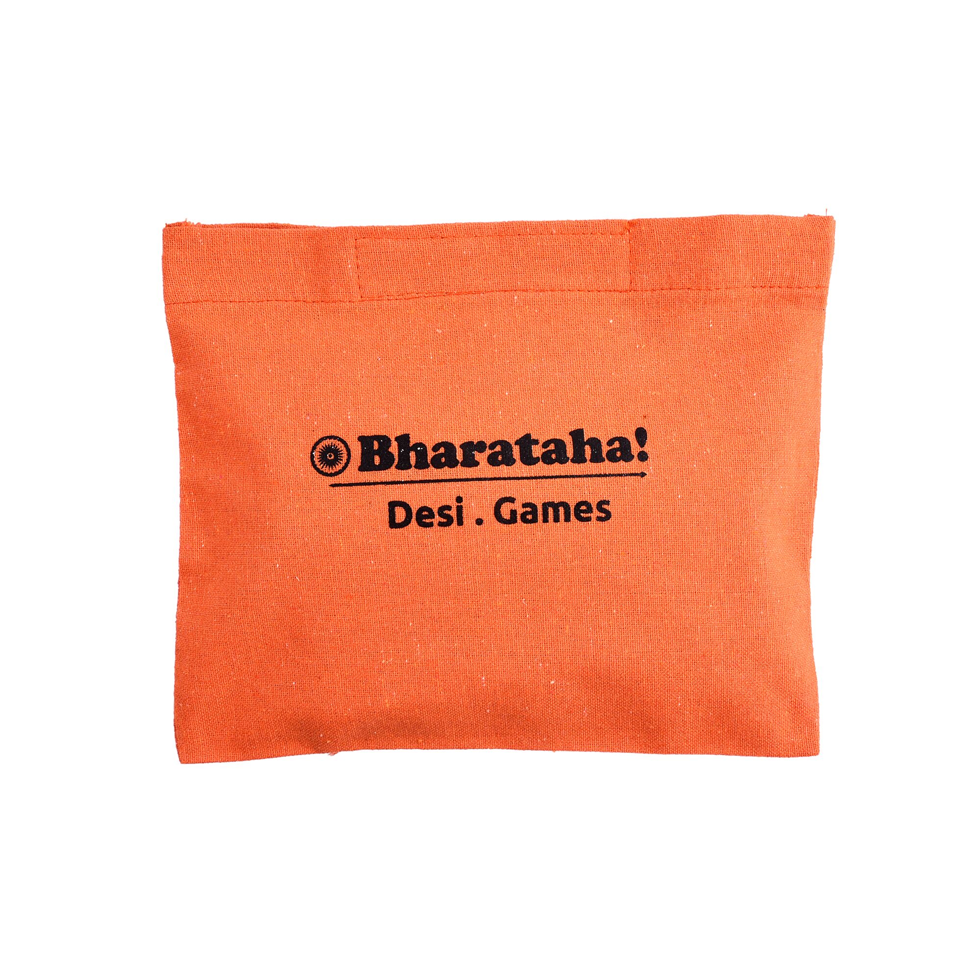 Ashta Chamma Game | Chinnata | Digital Print on Orange Raw Silk - Image 7