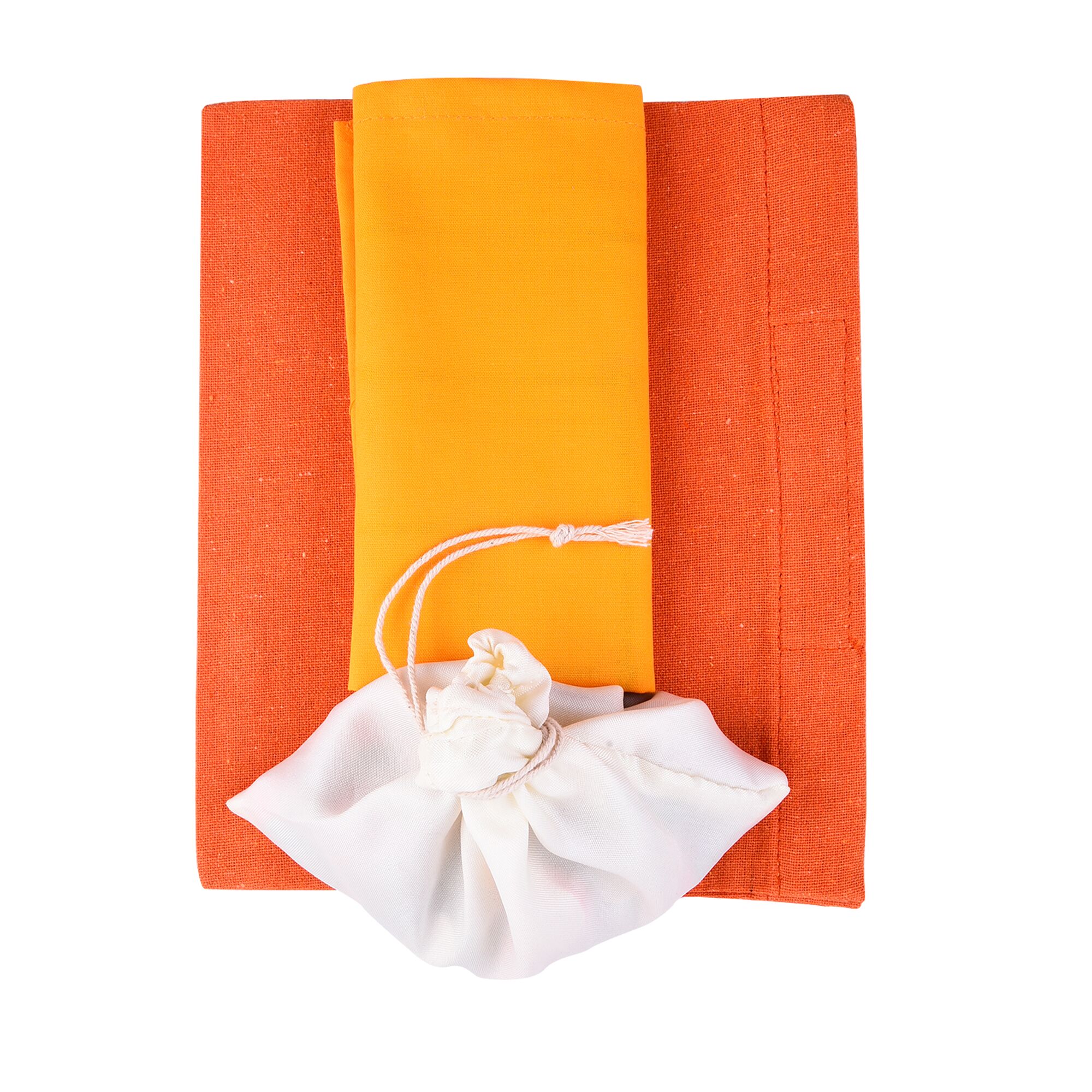 Ashta Chamma Game | Chinnata | Digital Print on Orange Raw Silk - Image 5