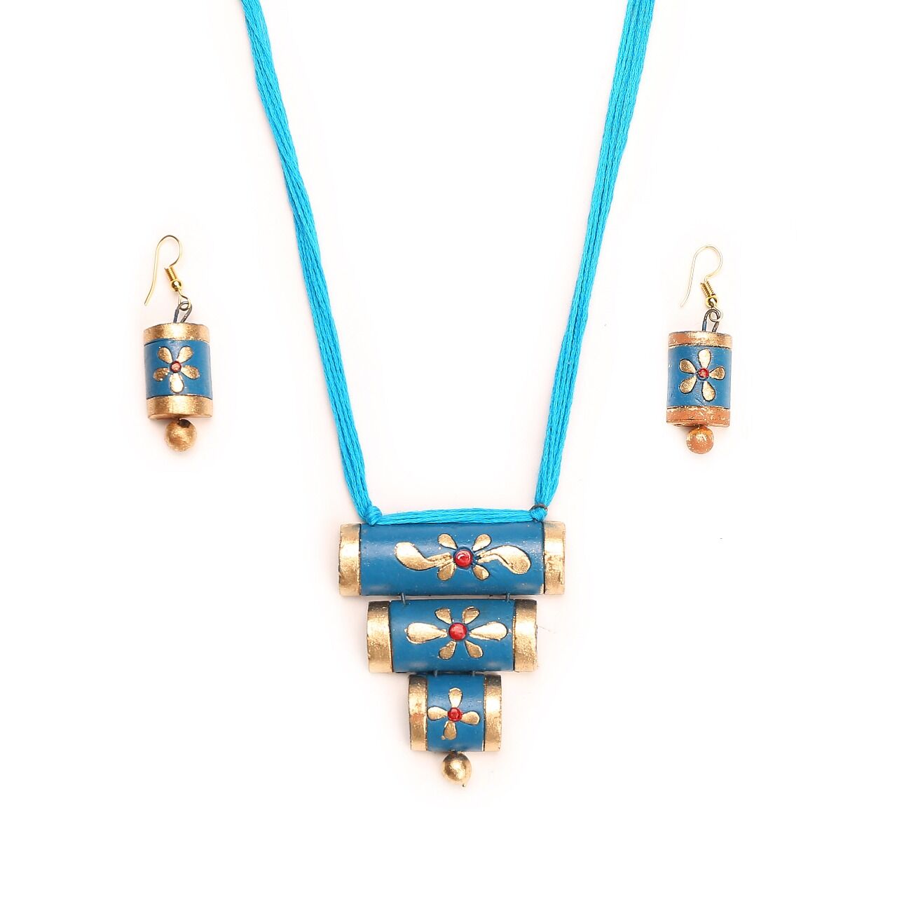 Elegant 3 Step Terracotta Necklace Set - Image 3